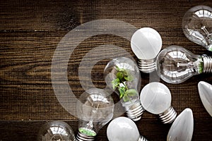 Light bulb with green grass - renewable energy eco concept