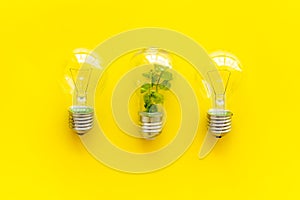 Light bulb with green grass - renewable energy eco concept