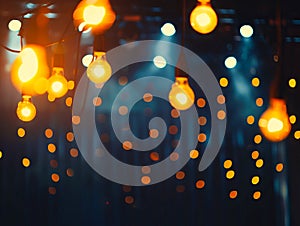 A light bulb hanging in the dark