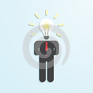 Light bulb head businessman