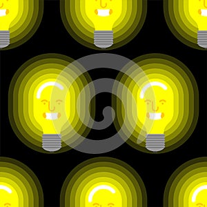 Light bulb head Pattern seamless. Concept of bright head, person who has lot of ideas