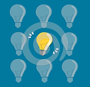 Light bulb icon background, creative concepts