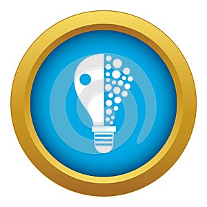 Light bulb icon blue vector isolated