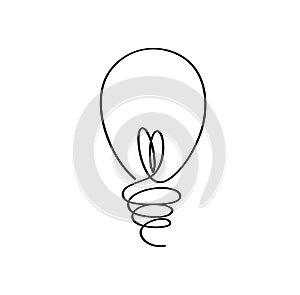 Light bulb icon with concept of idea. Vector isolated on white b