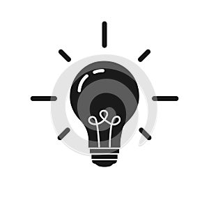 Light bulb icon. drawing to isolated vector.