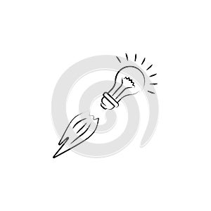 light bulb icon. Element of idea icon for mobile concept and web apps. Sketch style light bulb icon can be used for web and mobile