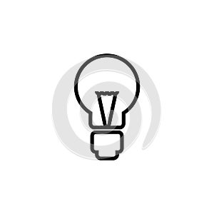 Light bulb icon in flat style isolated on white background