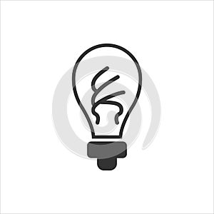 Light bulb icon in flat style. Lightbulb vector illustration on white isolated background. Energy lamp sign business concept