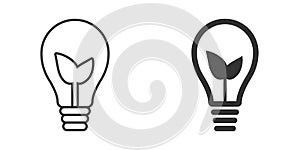 Light bulb icon in flat style. Lightbulb vector illustration on white isolated background. Energy lamp sign business concept