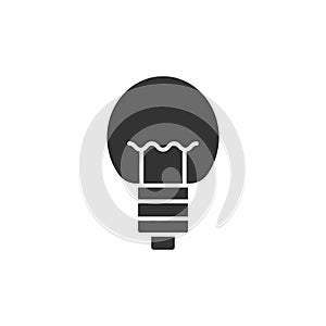 Light bulb icon in flat style. Lightbulb vector illustration on white isolated background. Energy lamp sign business concept