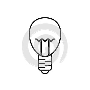 Light bulb icon in flat style. Lightbulb vector illustration on white isolated background. Energy lamp sign business concept