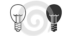 Light bulb icon in flat style. Lightbulb vector illustration on white isolated background. Energy lamp sign business concept