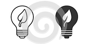 Light bulb icon in flat style. Lightbulb vector illustration on white isolated background. Energy lamp sign business concept