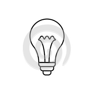 Light bulb icon in flat style. Lightbulb vector illustration on white isolated background. Energy lamp sign business concept