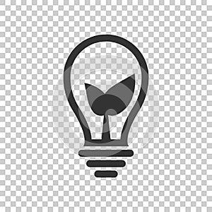 Light bulb icon in flat style. Lightbulb vector illustration on white isolated background. Energy lamp sign business concept