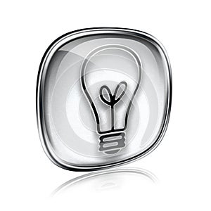 Light bulb Icon grey glass.