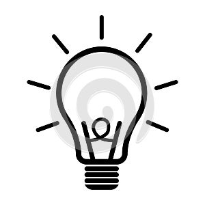 Light bulb icon. Idea flat vector illustration. Icons for design, background, website.