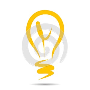 Light bulb icon, idea symbol sketch in vector. Hand-drawn doodle sign. EPS