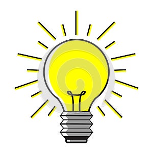 Light bulb icon Idea on white background.