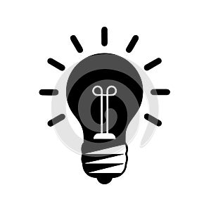 Light bulb icon isolated on white background. Light bulb icon in trendy design style.