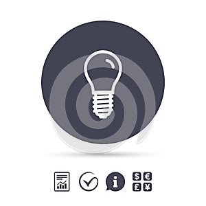 Light bulb icon. Lamp E14 socket symbol.