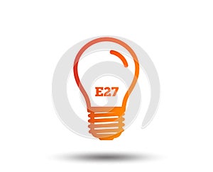 Light bulb icon. Lamp E27 socket symbol.