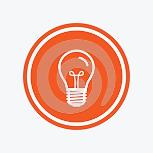 Light bulb icon. Lamp E27 socket symbol.