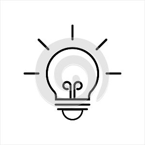 Light bulb icon. Line vector sign. Idea symbol, logo illustration. Vector graphics isolated on white background.