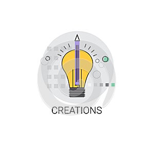 Light Bulb Icon New Idea Creation Concept