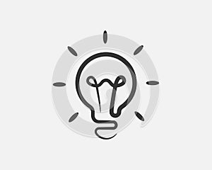 Light bulb icon vector. Llightbulb idea logo concept. Lamp electricity icons web design element. Led lights isolated silhouette