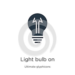 Light bulb on icon vector. Trendy flat light bulb on icon from ultimate glyphicons collection isolated on white background. Vector