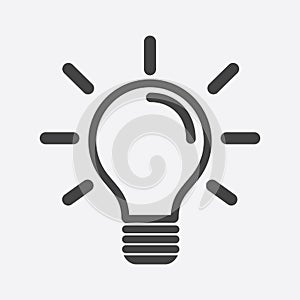 Light bulb icon in white background. Idea flat vector illustration. Icons for design, website.