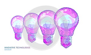 Light bulb idea business concept. Creative active human brain artificial intelligence next level man menthal abilities