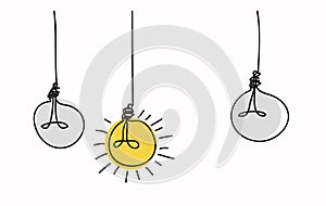 Light bulb idea concept.