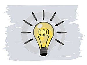 Light bulb or idea concept icon. Vector illustration on white background
