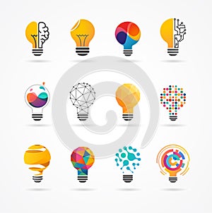 Light bulb - idea, creative, technology icons photo