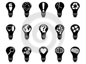 Light bulb idea icons set