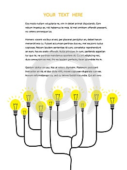 Light bulb idea with line and plan and space for your text