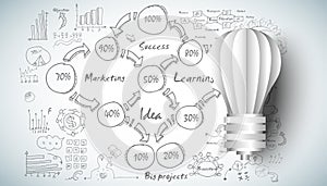 Light bulb Idea. plan think analyze creative startup business. illustration Creativity modern Concept