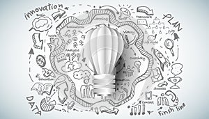 Light bulb Idea. plan think analyze creative startup business. illustration Creativity modern Concept