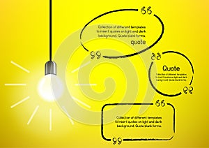 Light bulb and idea quote