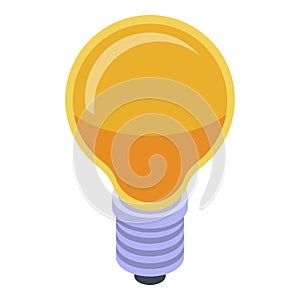 Light bulb idea student icon, isometric style