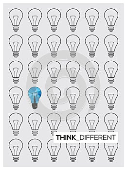 Light bulb idea think differentvector illustration