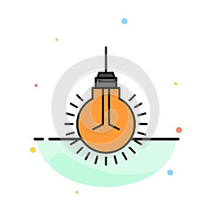 Light, Bulb, Idea, Tips, Suggestion Abstract Flat Color Icon Template