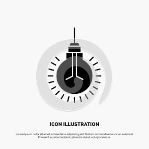 Light, Bulb, Idea, Tips, Suggestion solid Glyph Icon vector