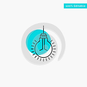 Light, Bulb, Idea, Tips, Suggestion turquoise highlight circle point Vector icon