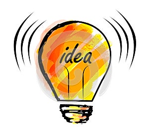 Light bulb illustration on background. Concept of creative idea and innovation