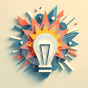 Light bulb illustration of brainstorm and inventive ideas Generative AI