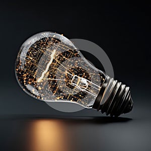 Light bulb innovation technology glowing creative idea modern inspiration energy concept digital