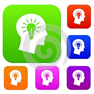 Light bulb inside head set collection